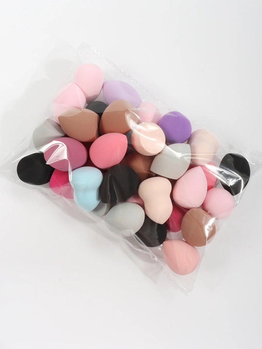 Medium Size Beauty Sponge Set Random Color and Shape Foundation Mixing Puff Liquid Cream Powder 6 12 24 36 60 Pieces - MANDOTOS