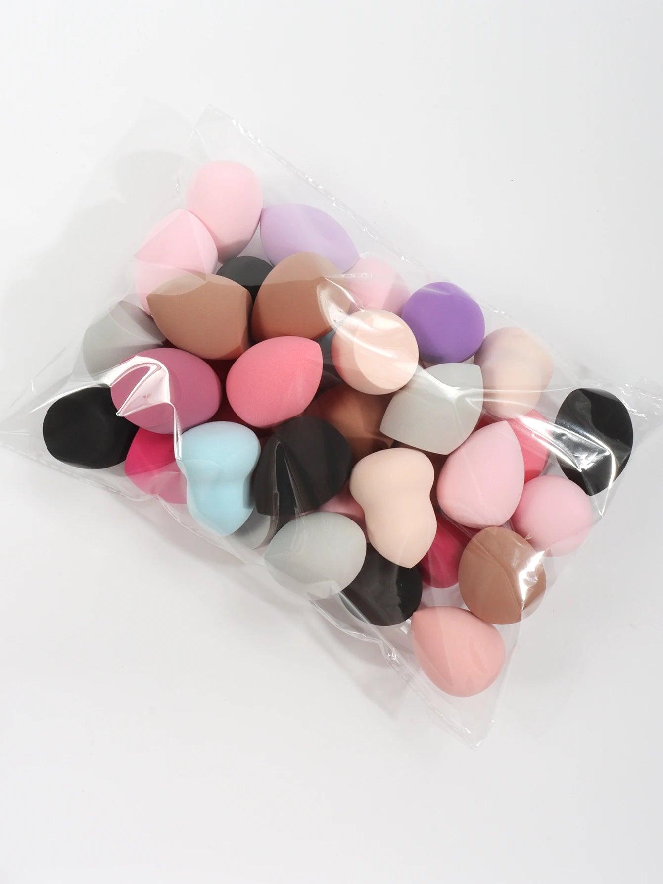 Medium Size Beauty Sponge Set Random Color and Shape Foundation Mixing Puff Liquid Cream Powder 6 12 24 36 60 Pieces - MANDOTOS