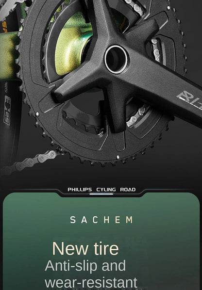 2025 New Ultra-Light Carbon Fiber Road Bike Fast Racing Bicycle with Hydraulic Disc Brakes 16/24-Speed Gear Shift Drop Handlebar