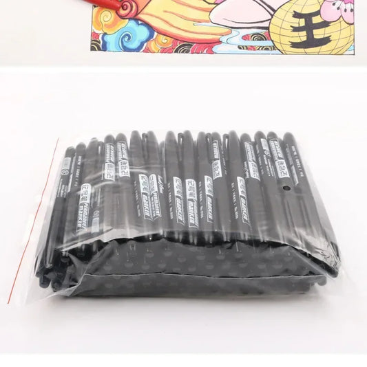 6PCs/Set Permanent Marker Pen Fine Point Waterproof Markers Thin Nib Crude Nib Black Blue Red Ink 1.5mm Fine Color Marker Pens