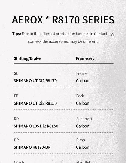 SAVA AEROX SLR8 Full Carbon Fiber Racing Grade Road Bike E-Shift Road Bike with SHIMAN0 ULTEGRA 8170 Di2 Kit UCI+CE Approved