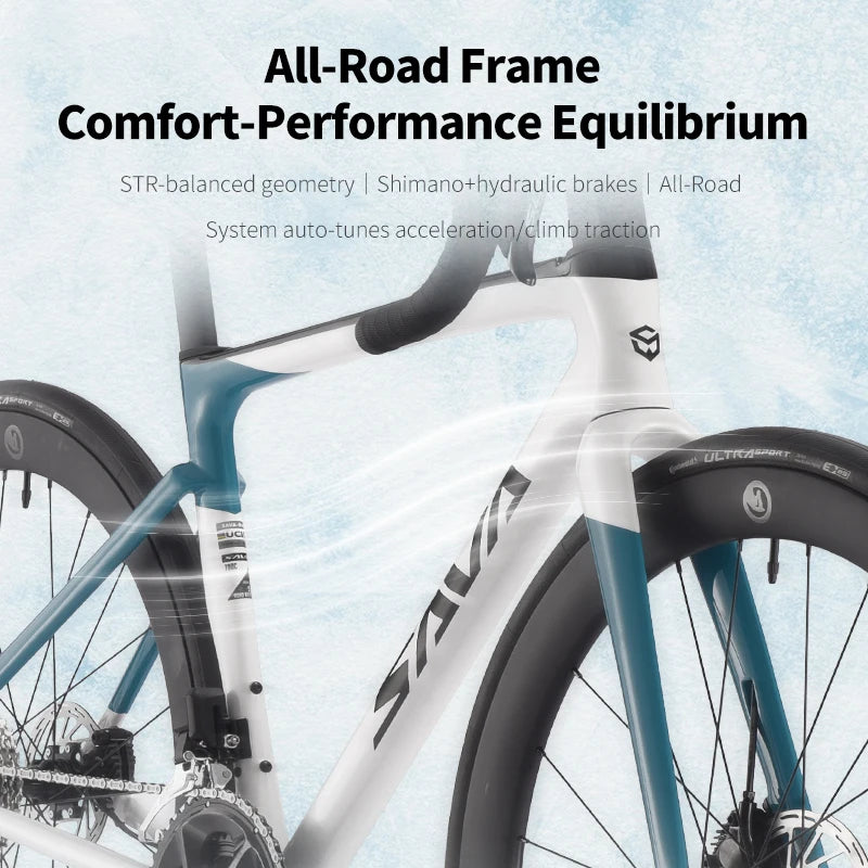 SAVA 2025NEW HAWKEYE SLR7 Carbon Fiber Road Bike with Shimano 105 DI2 R7170 Component Hydraulic Discs, Complete Adult Racing Set