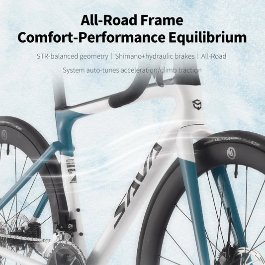 SAVA 2025NEW HAWKEYE SLR7 Carbon Fiber Road Bike with Shimano 105 DI2 R7170 Component Hydraulic Discs, Complete Adult Racing Set