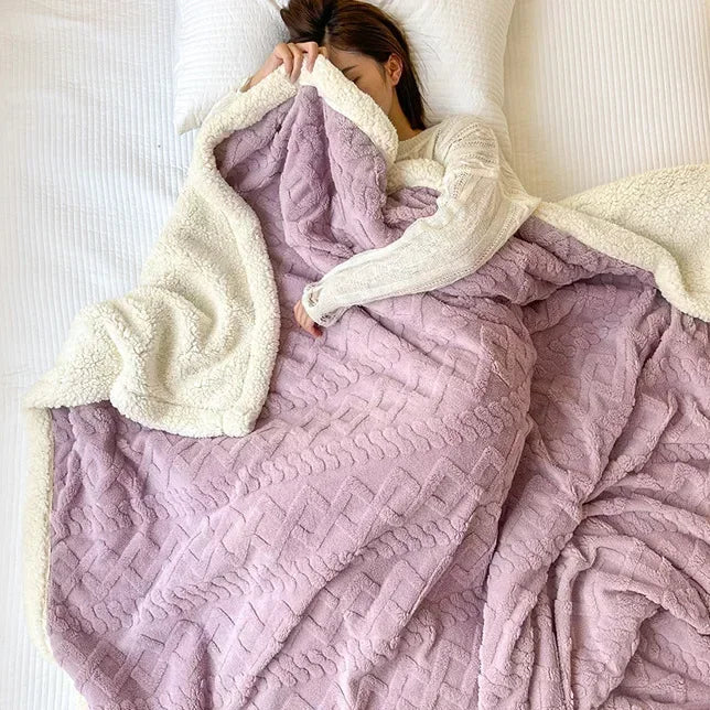Cozy Lamb Velvet Flannel Blanket - MANDOTOS