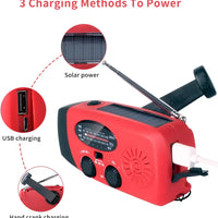 2000mAh Emergency Crank Weather Radio with LED Flashlight, Alertsync Portable AM/FM/NOAA Solar Radio with Phone Charger, SOS Ala - MANDOTOS
