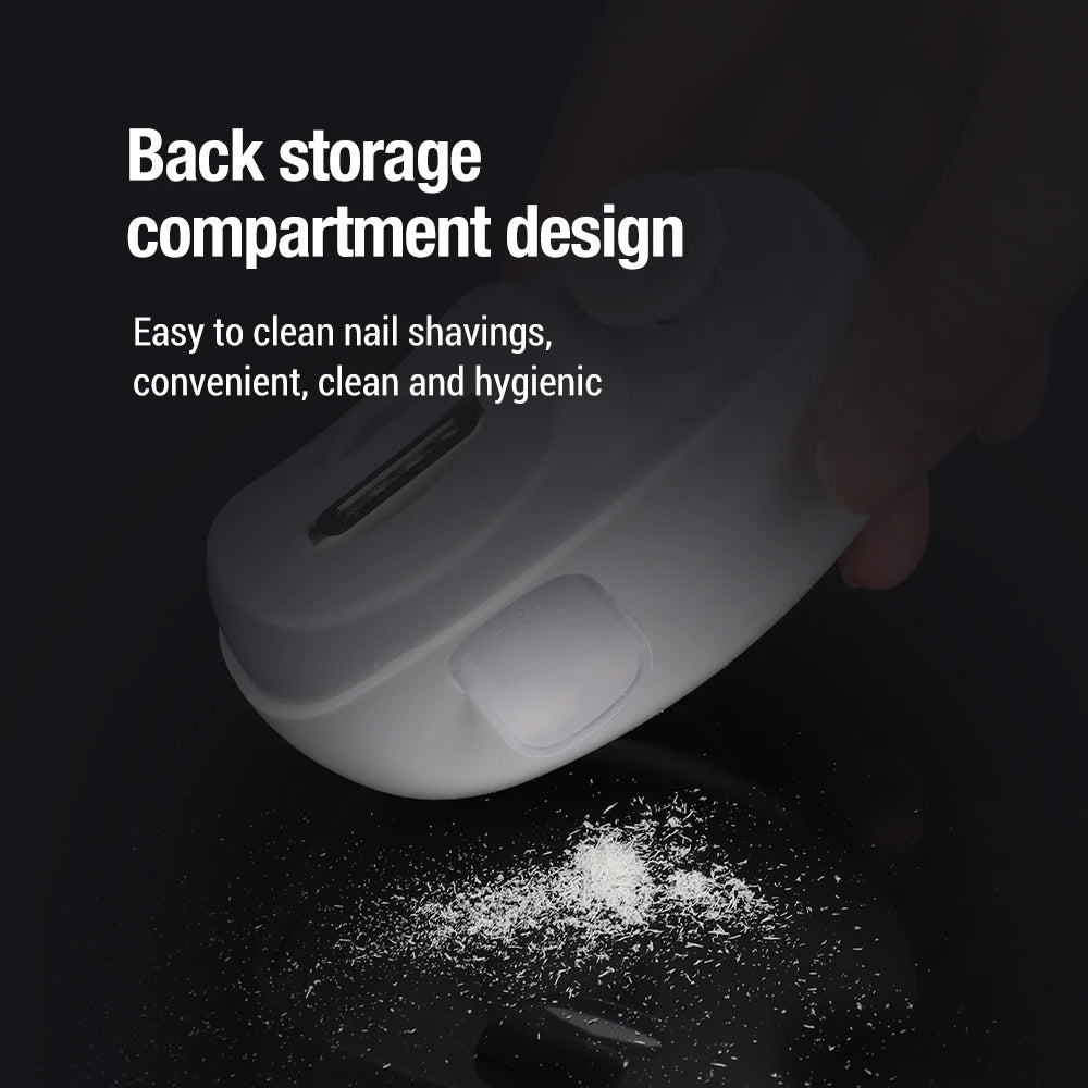 Electric Nail Clipper Grinding and Polishing with Light Automatic Nail Trimmer Rechargeable Nail Cutter Manicure for Baby Adult - MANDOTOS