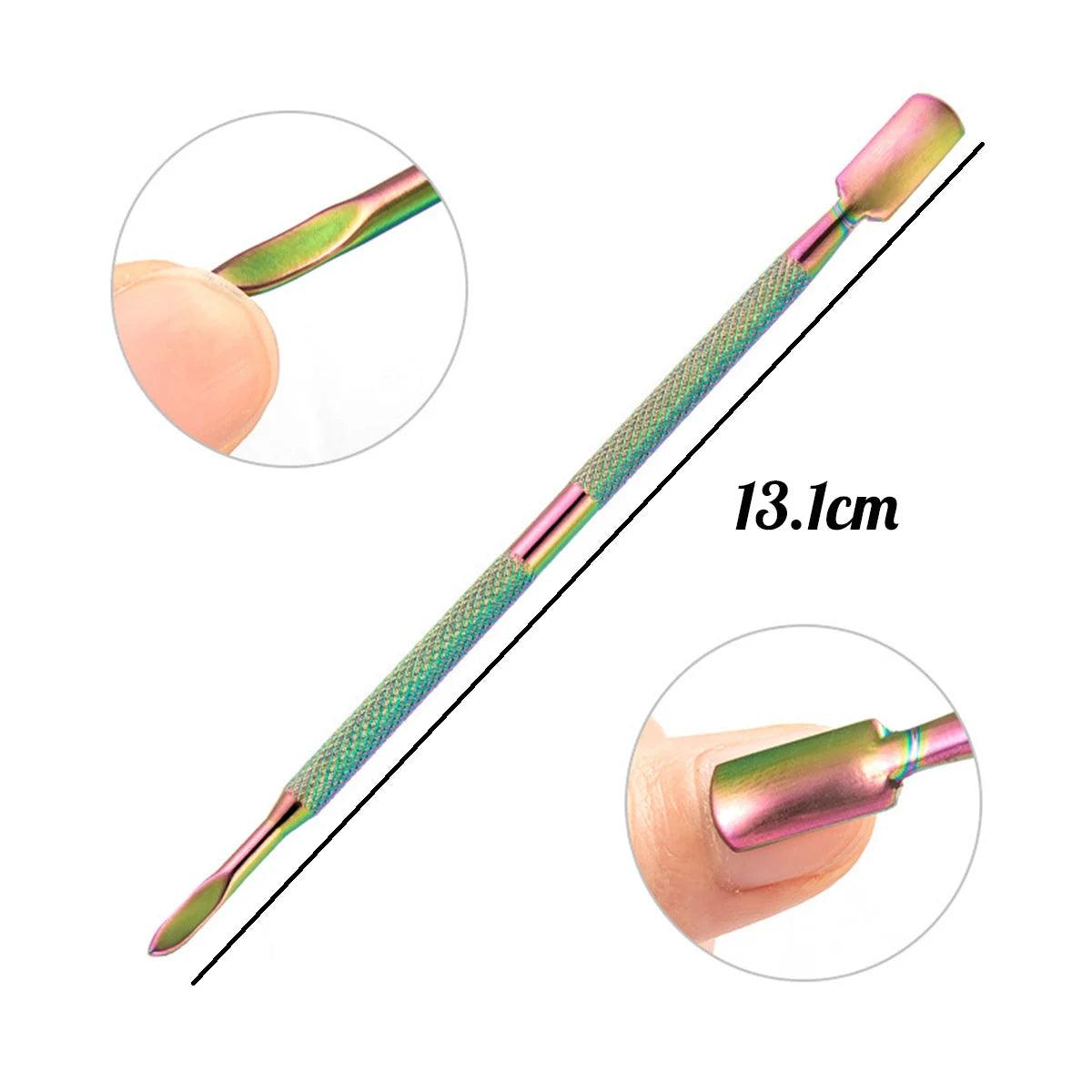 4 Pcs/Set Professional Stainless Steel Nail Cutter Scissor Nippers Muti Function Cuticle Pusher Remover Nail Care Manicure Kits - MANDOTOS