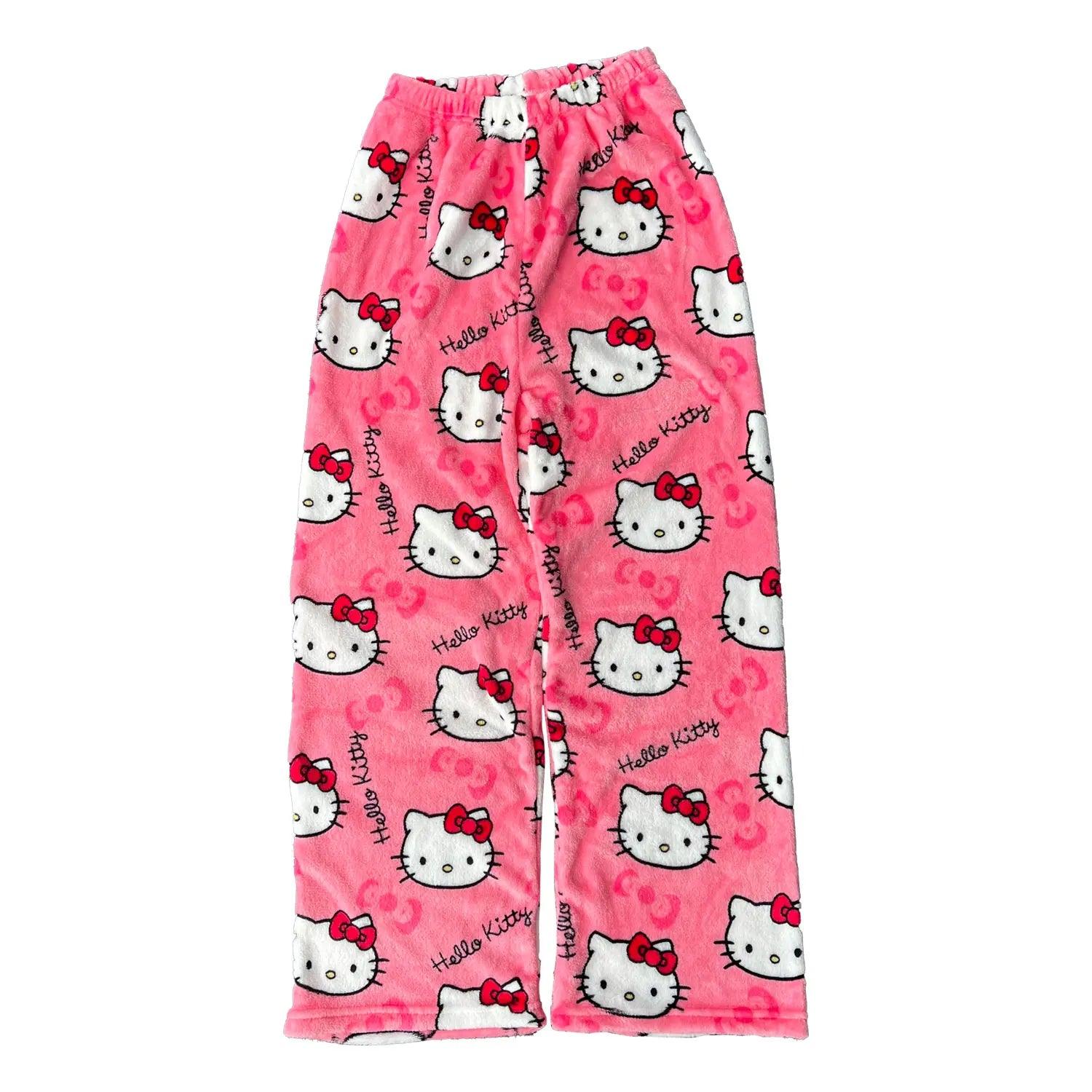 Y2K Hello Kitty Pajamas Pants Sanrio Anime Women's Pajama Pants Cartoon Couple Home Sleepwear Trousers Leisure Home Clothing - MANDOTOS