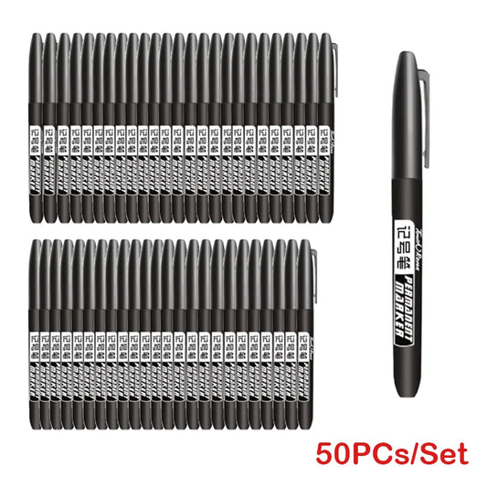 6PCs/Set Permanent Marker Pen Fine Point Waterproof Markers Thin Nib Crude Nib Black Blue Red Ink 1.5mm Fine Color Marker Pens