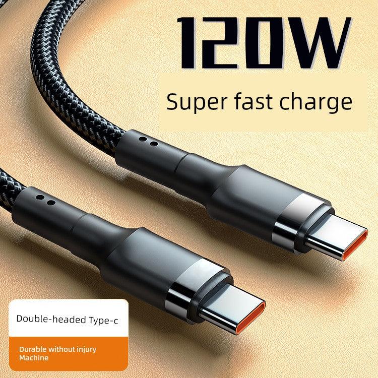 Double-Headed Typec Data Cable Mobile Phone Computer Car Universal Male-to-Male CTOC Flash Charging Cable 2 M Long Fast Charging - MANDOTOS