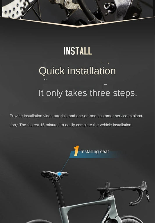 2025 New Ultra-Light Carbon Fiber Road Bike Fast Racing Bicycle with Hydraulic Disc Brakes 16/24-Speed Gear Shift Drop Handlebar