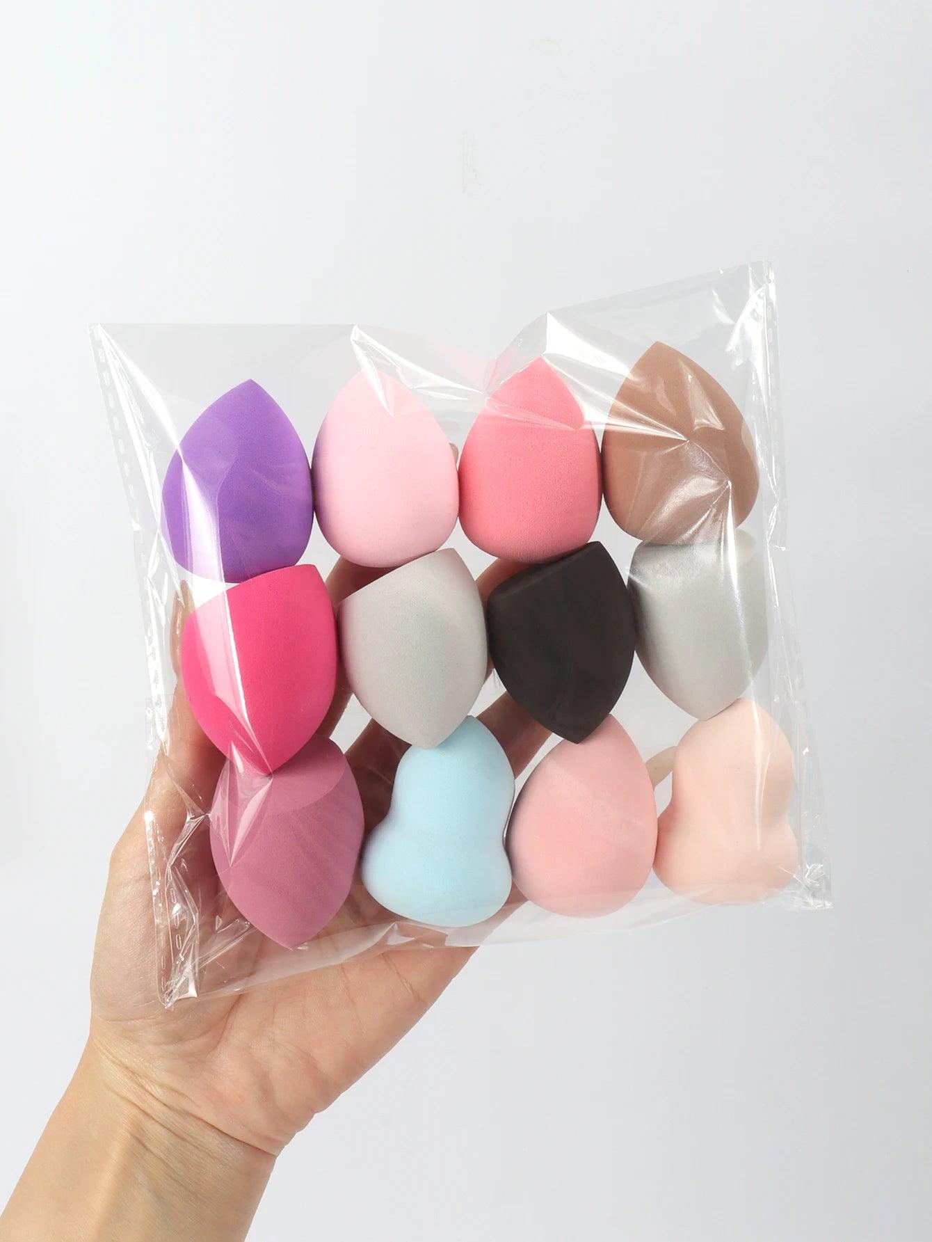 Medium Size Beauty Sponge Set Random Color and Shape Foundation Mixing Puff Liquid Cream Powder 6 12 24 36 60 Pieces - MANDOTOS