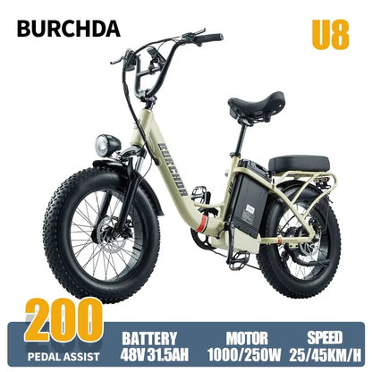 Commuter electric bicycle adult double riding removable battery long battery life wide fat tire