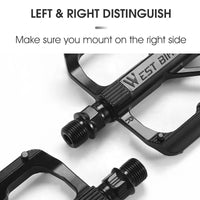 WEST BIKING Bicycle Pedals Sealed DU Bearing Nonslip Pedal Mountain Road Bike Cycling Alloy MTB Pedal Bicycle Accessories