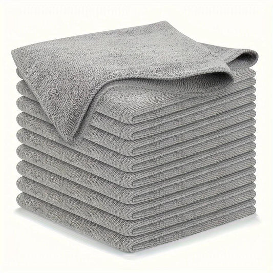 5/10/20pcs Kitchen Towel, Ultra-fine Fiber Light Gray Cleaning Cloth Set, Absorbent, Soft And Stain-removing Cloth - MANDOTOS
