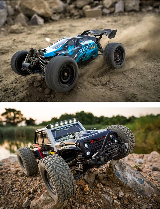 Teeggi 16101 /16102 PRO 1:16 High Speed RC Car With LED Light Drift 70KM/H 4WD RC Off-Road Car Monster Truck Toy For Kid Gifts - MANDOTOS