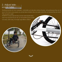 Lying on a tricycle, 3 shifting disc brakes, folding on a recumbent bike, casual commuting, riding a recumbent bicycle