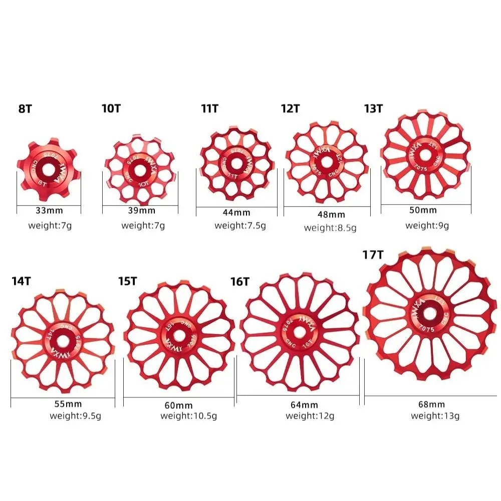 Ceramic Bicycle Guide Wheel, Rear Derailleur, Bearing Axis Adapter, Bike Guide Roller, Jockey Wheel, 10T-17T