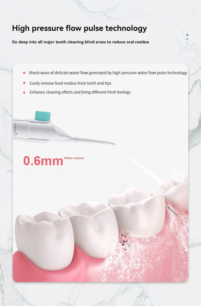 Household High Pressure Oral Irrigator Portable Teeth Clean Water Dental Floss Manual High Pressure Water Toothpick - MANDOTOS