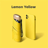 1Pc 55% Off Mini Sun Umbrella Pocket Rain Umbrella Vinyl Folding UV Ultraviolet Protection Sun Shade Pocket Parasol Capsule - MANDOTOS