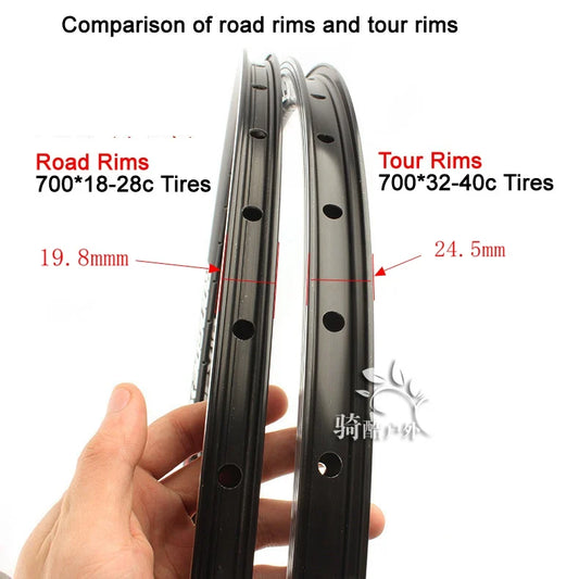 Road Bicycle Rims 20 24 28 32 36H 700C Clincher Rim Brake Carreteras Circle Aro Cerchioni Velgen Jantes Felge