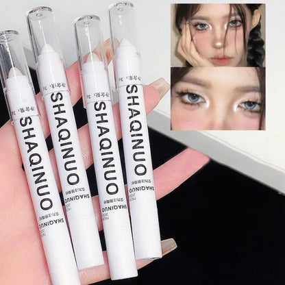 Matte Eyeshadow Stick White Eyeliner Shimmer Silver Highlighter Pen Cream Formula - MANDOTOS
