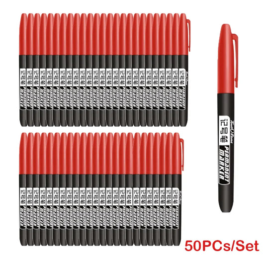 6PCs/Set Permanent Marker Pen Fine Point Waterproof Markers Thin Nib Crude Nib Black Blue Red Ink 1.5mm Fine Color Marker Pens