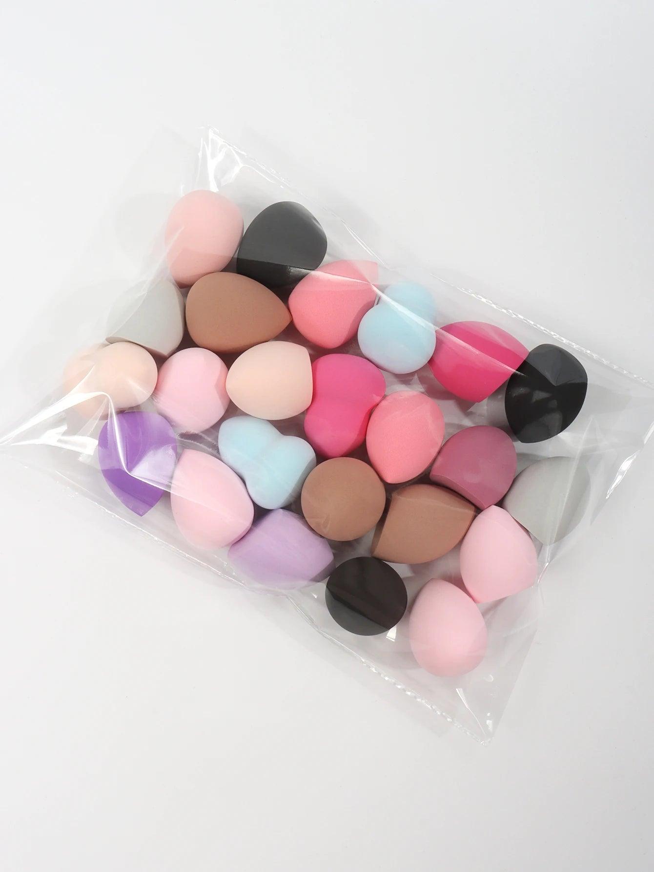 Medium Size Beauty Sponge Set Random Color and Shape Foundation Mixing Puff Liquid Cream Powder 6 12 24 36 60 Pieces - MANDOTOS