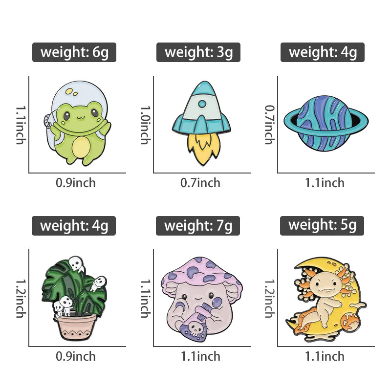 Animal 5-7pcs/Set Enamel Pins Penguin Bat Bee Owl Metal Brooches Fashion Lapel Badge Backpack Clothes Jewelry Gift for friends - MANDOTOS