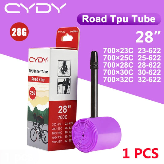 28g CYDY Road Bicycle TPU Inner Tube 700x23C 25C 26C 27C 28C 30C 32C Cycling Bike Tires Camera tyre 700C pneu aro French Valve