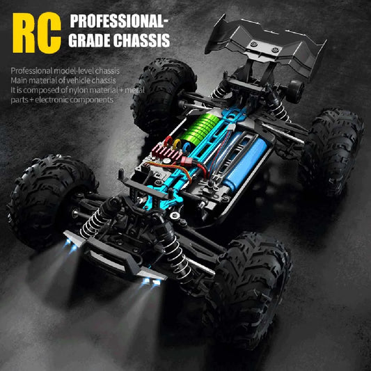 Teeggi 16101 /16102 PRO 1:16 High Speed RC Car With LED Light Drift 70KM/H 4WD RC Off-Road Car Monster Truck Toy For Kid Gifts - MANDOTOS