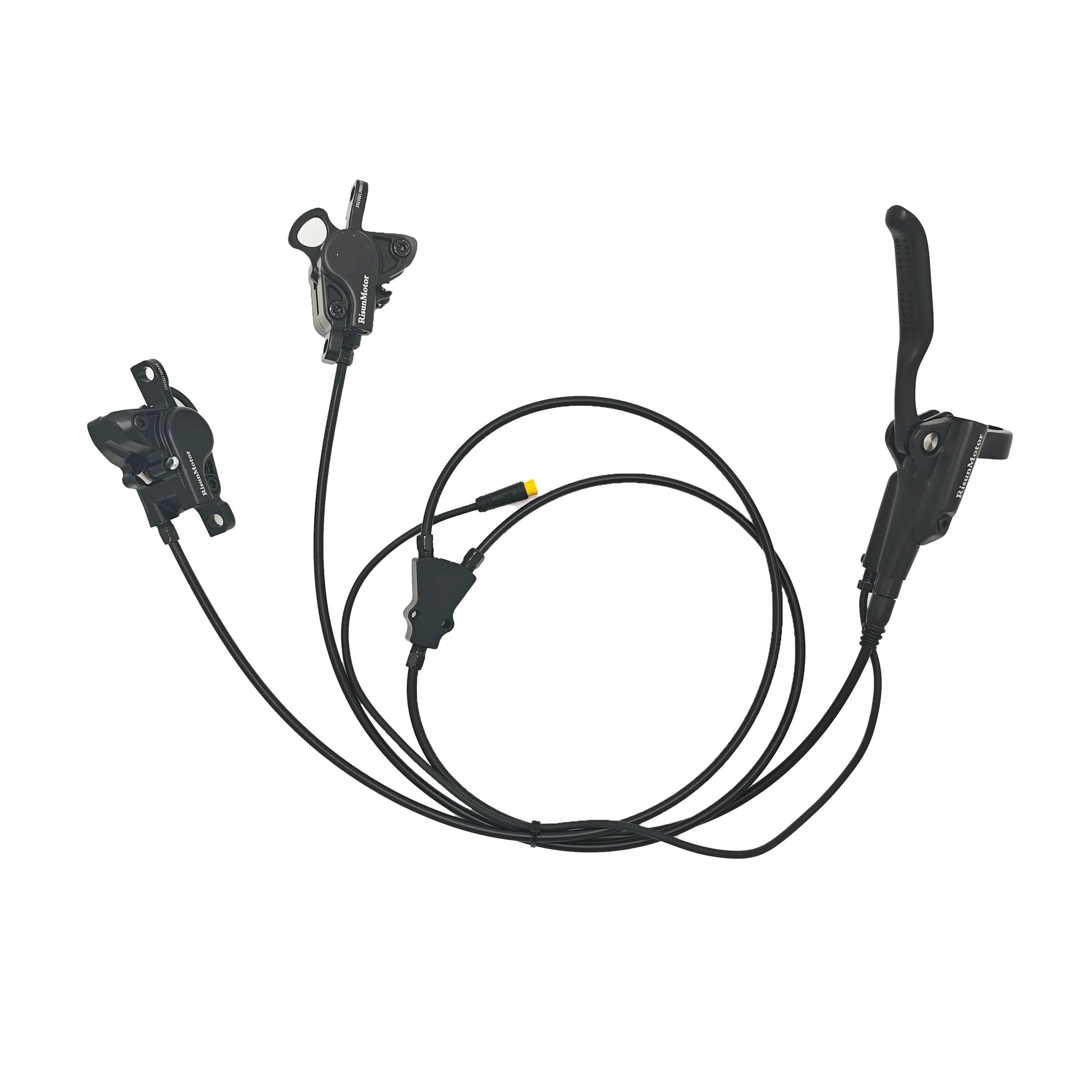 Hydraulic Disc Brake Kits with Front Dual Brake Calipers and Parking Button for Electric Bicycle Tricycle