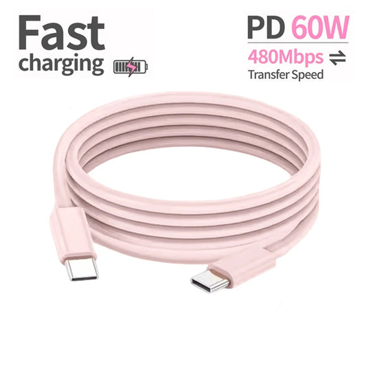 PD 60W Type C to Type C Cable For IPhone 15 16 Fast Charging For Samsung Xiaomi Huawei Type C Data phone Accessories 1M 2M 3M - MANDOTOS