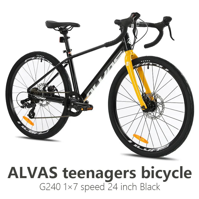 F, YUZE G240 7Speed Aluminum Disc Brake Bike Boy Girl Student Children Bicycle Teen Road bicicleta велосипед Handlebar 380mm