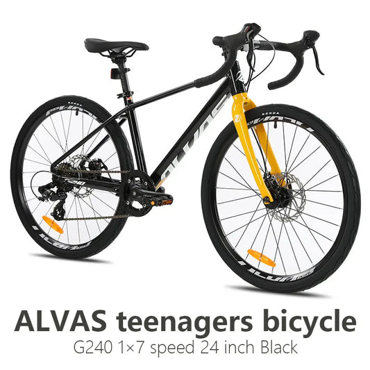F, YUZE G240 7Speed Aluminum Disc Brake Bike Boy Girl Student Children Bicycle Teen Road bicicleta велосипед Handlebar 380mm