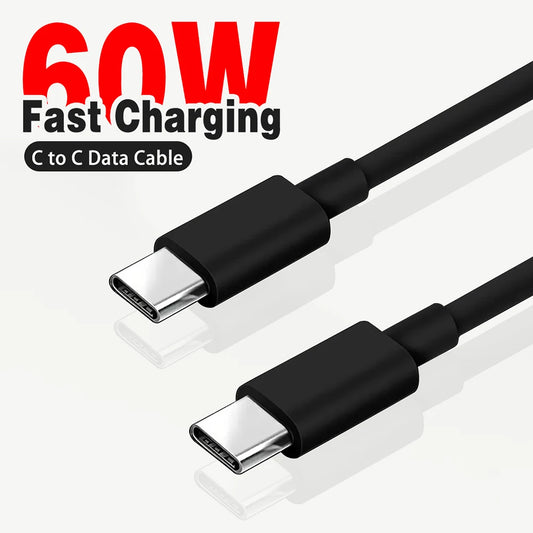 PD 60W USB C to USB Type C Cable Fast Charge Data Cable For Iphone 15 15Pro Huawei Samsung Xiaomi Data Line Black White 1M 2M 3M - MANDOTOS