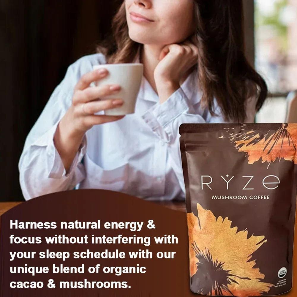 Organic Mushroom Coffee - Shiitake, Cordyceps, Supports Immune, Focus, Concentration, Stress, Digestion & Energy - 180 G - MANDOTOS