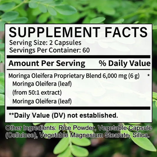 Moringa extract is rich in vitamins, minerals, and natural antioxidants, supporting balanced blood pressure and heart health