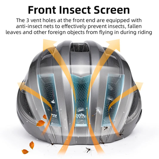 ROCKBROS Bicycle Light Helmet MTB Road USB Warning Rear Light Cycling Helmet EPS PC Intergrally-molded Safety Bike Helmet - MANDOTOS