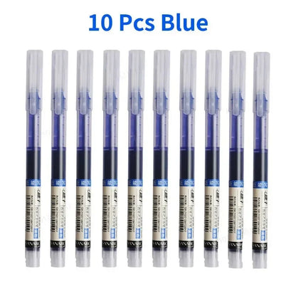 10Pcs/set High Quality Needle Type Gel Pens Straight Liquid Ballpoint Pen Kawaii Stationery School Office Supplies Writing - MANDOTOS