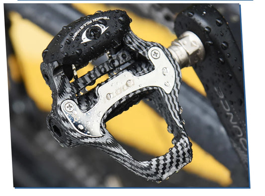 Road Bike Clipless Pedals Carbon Clip-On Pedals With Sealed Bearings Works With KEO And Shimano SPD System Locking Pedals