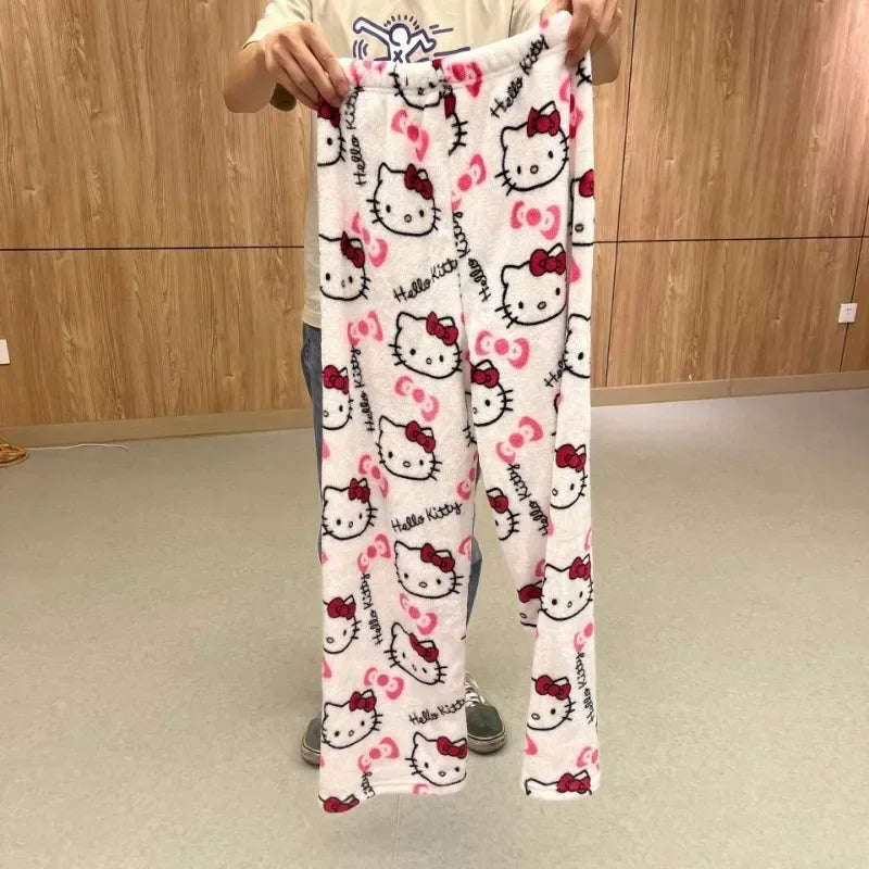 Y2K Hello Kitty Pajamas Pants Sanrio Anime Women's Pajama Pants Cartoon Couple Home Sleepwear Trousers Leisure Home Clothing - MANDOTOS