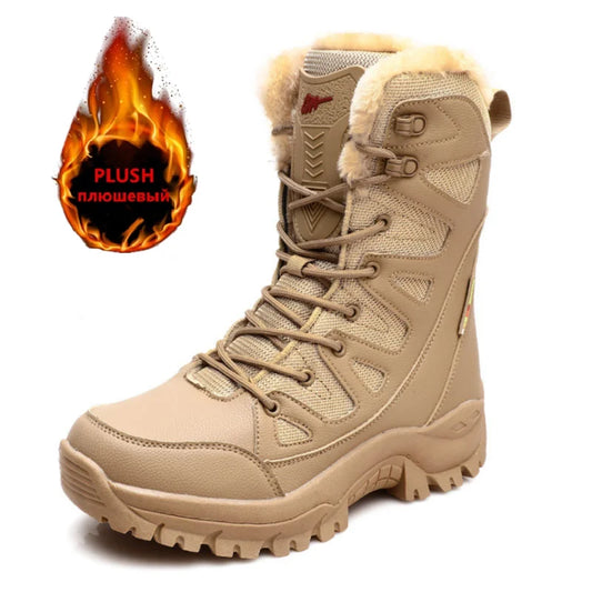 Winter Warm Waterproof Leather Snow Boots for Men - MANDOTOS