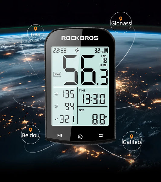 ROCKBROS Bicycle Computer GPS 5.0 ANT Bluetooth Waterproof Wireless Cyclocomputer Speedometer Bike Stopwatch Bike Accessories - MANDOTOS