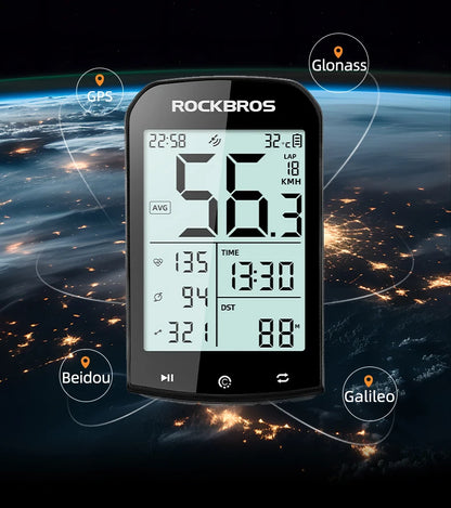 ROCKBROS Bicycle Computer GPS 5.0 ANT Bluetooth Waterproof Wireless Cyclocomputer Speedometer Bike Stopwatch Bike Accessories - MANDOTOS