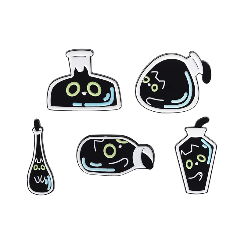 Animal 5-7pcs/Set Enamel Pins Penguin Bat Bee Owl Metal Brooches Fashion Lapel Badge Backpack Clothes Jewelry Gift for friends - MANDOTOS