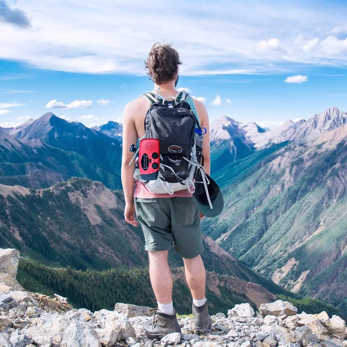 2000mAh Emergency Crank Weather Radio with LED Flashlight, Alertsync Portable AM/FM/NOAA Solar Radio with Phone Charger, SOS Ala - MANDOTOS