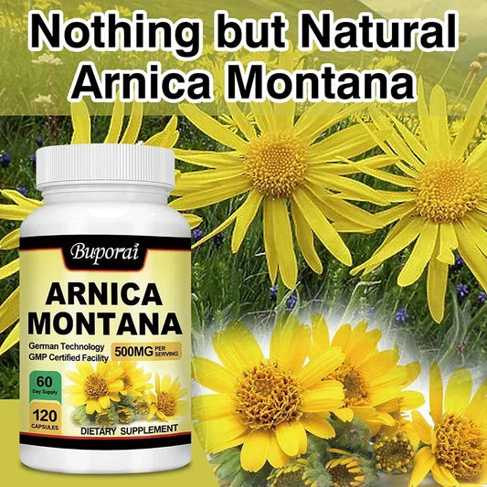 Arnica Montana Capsules - Suitable for Bruises and Swelling, Relieves Pain, Improves Mood, and Boosts Immunity - 120 Capsules