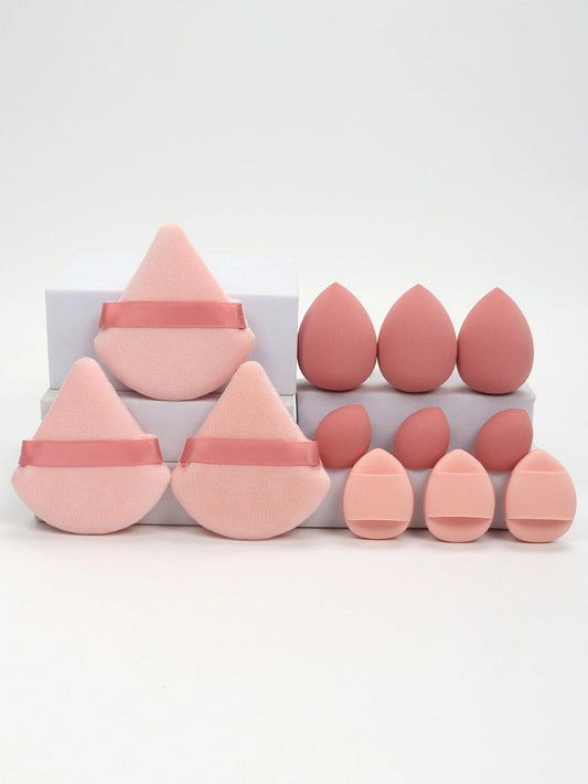 12 Piece All Purpose Makeup Sponge Set with Loose Powder Puffs Mini Air Cushion Puffs Beauty Eggs and Mini Beauty Sponges - MANDOTOS