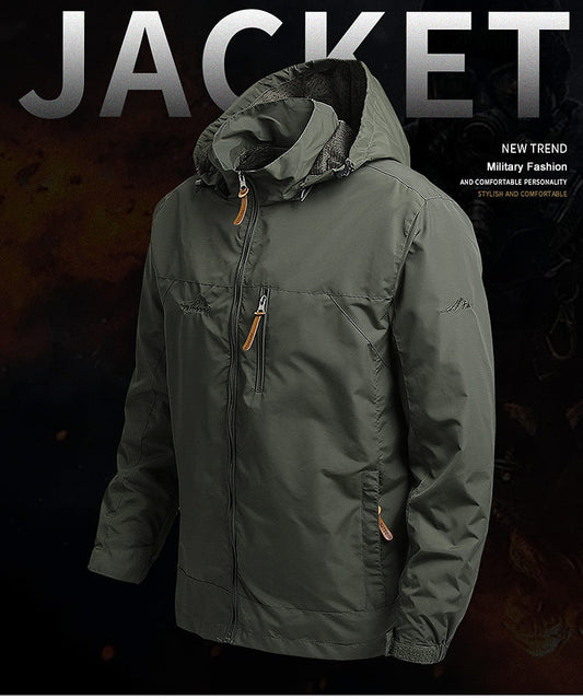 Windbreaker Men Tactical Jacket Waterproof Outdoor Hooded Coat Sports Military European Size S-5XL Field Climbing Thin Outwear - MANDOTOS